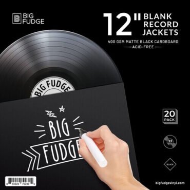 Big Fudge BFRJ-B-12x20US 12-inch Vinyl LP Record Blank Jackets 20 Pack Matte Black Bags / Sleeves (Large Item, Large Item Exception)
