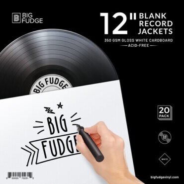 Big Fudge BFRJ-W-12x20US 12-inch Vinyl LP Record Blank Jackets 20 Pack Matte White Bags / Sleeves (Large Item, Large Item Exception)