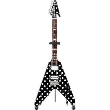 Harpoon Polka Dot V 10 Inch Miniature Guitar Replica Collectible Collectibles (Large Item, Collectible, Figure)