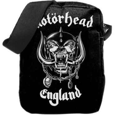 Rocksax - Motorhead - England Logo - Crossbody Bag with Stash Pockets (Black/White) Collectibles (Collectible, Tote / Messenger Bag)