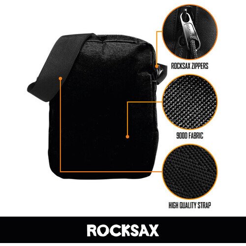 Rocksax - Guns N' Roses - Roses Logo - Crossbody Bag with Stash Pockets (Black) Collectibles (Collectible, Tote / Messenger Bag)