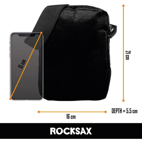 Rocksax - Guns N' Roses - Roses Logo - Crossbody Bag with Stash Pockets (Black) Collectibles (Collectible, Tote / Messenger Bag)