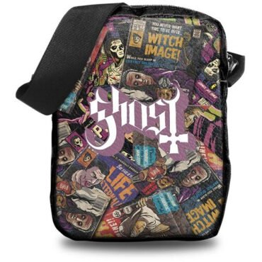 Rocksax - Ghost - Magazines - Crossbody Bag with Stash Pockets (Black) Collectibles (Large Item, Collectible, Tote / Messenger Bag)
