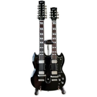 Slash Gibson EDS-1275 Doubleneck Aged Black 10 Inch Miniature Electric Guitar Collectibles (Large Item, Collectible, Figure)
