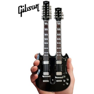 Slash Gibson EDS-1275 Doubleneck Aged Black 10 Inch Miniature Electric Guitar Collectibles (Large Item, Collectible, Figure)