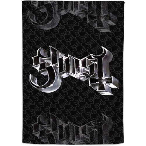 Rocksax - Ghost - Chrome Logo - Sherpa Fleece Throw (50 in x 60 in) Collectibles (Large Item, Blanket)