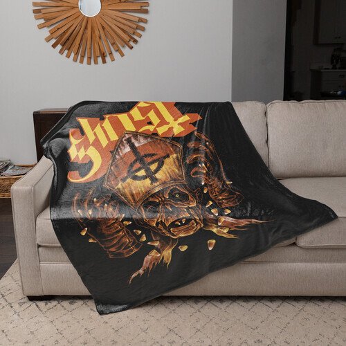 Rocksax - Ghost - Candy Corn - Sherpa Fleece Blanket (60 in x 80 in) Collectibles (Large Item, Blanket)