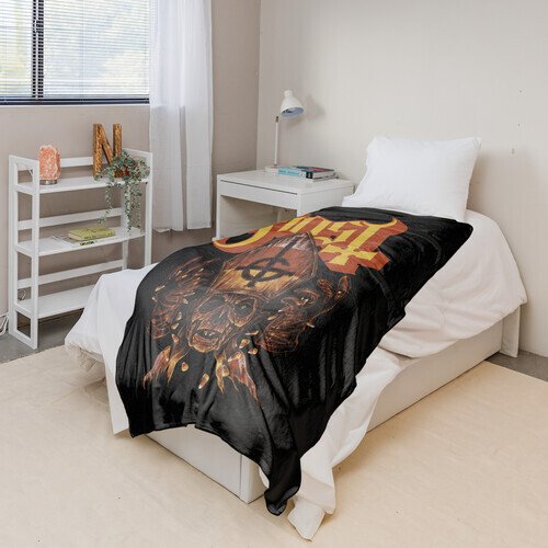 Rocksax - Ghost - Candy Corn - Sherpa Fleece Blanket (60 in x 80 in) Collectibles (Large Item, Blanket)