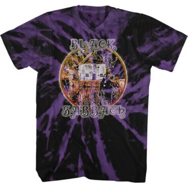 Black Sabbath - Witch Album Cover T-Shirt - Large Black / Purple Spiral Wash 34192045A3 Apparel (Large Item, Size Large, Black, Adult Shirt)