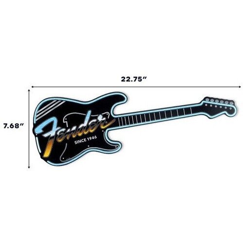 Fender - Metal Sign - Since 1946 Neon Guitar Posters (Large Item, Poster)