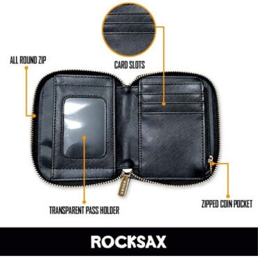Rocksax - Ghost - Tall Man Logo - Bi-Fold Zipped Wallet/Purse (Black) Collectibles (Collectible, Purse, Black)
