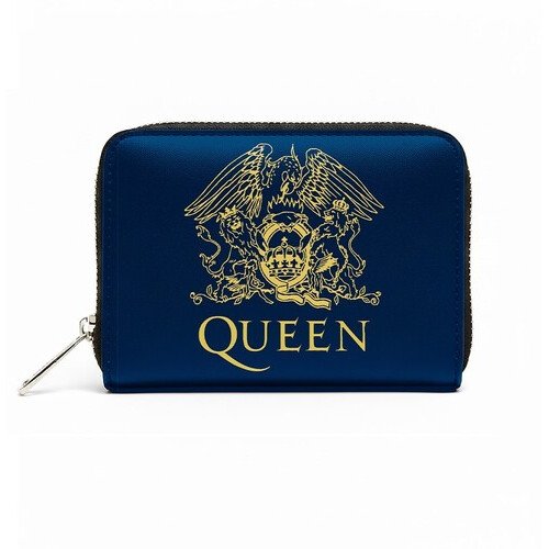 Rocksax - Queen - Gold Crest Logo - Bi-Fold Zipped Wallet/Purse (Navy Blue) Collectibles (Collectible, Purse, Navy Blue)