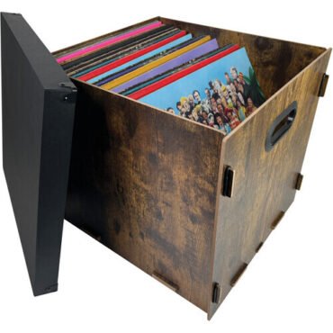 Snap-N-Store - Wood Vinyl Storage Crate (12") - Brown SNS03394 Vinyl Accessories (Large Item)