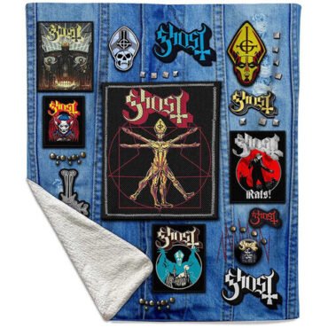 Rocksax - Ghost - Battle Vest - Sherpa Fleece Throw (50 in x 60 in) Collectibles (Large Item, Blanket)