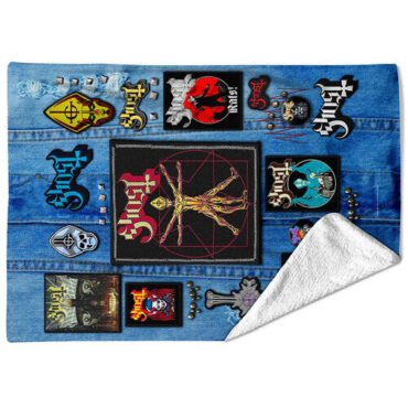 Rocksax - Ghost - Battle Vest - Sherpa Fleece Blanket (60 in x 80 in) Collectibles (Large Item, Blanket)