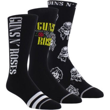 Perri's - Guns N' Roses - Volume - Crew Socks (3 Pack) Apparel (Large Item, Socks, 3 Pack)