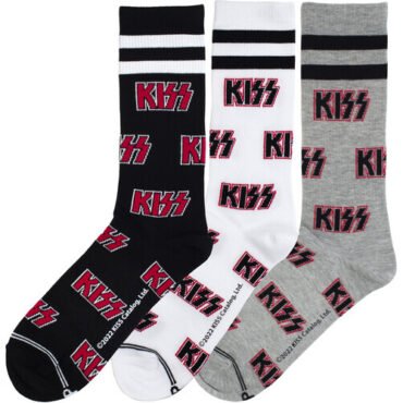 Perri's - Kiss - Volume - Crew Socks (3 Pack) Apparel (Large Item, Socks, 3 Pack)