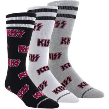 Perri's - Kiss - Volume - Crew Socks (3 Pack) Apparel (Large Item, Socks, 3 Pack)