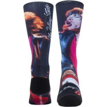 Perri's - Rolling Stones - Mick Live Red Scarf Dye Sublimation - Crew Socks Apparel (Large Item, Socks)