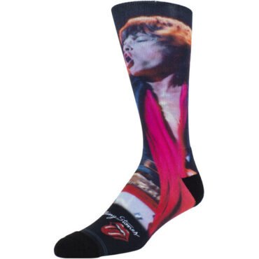 Perri's - Rolling Stones - Mick Live Red Scarf Dye Sublimation - Crew Socks Apparel (Large Item, Socks)