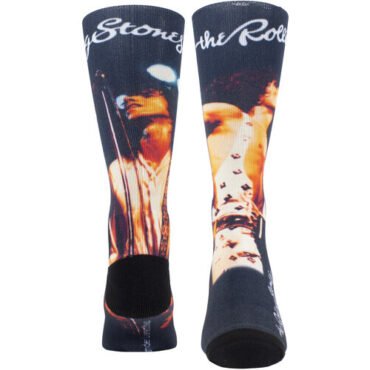 Perri's - Rolling Stones - 70's Mick & Keith Dye Sublimation - Crew Socks Apparel (Large Item, Socks)