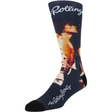Perri's - Rolling Stones - 70's Mick & Keith Dye Sublimation - Crew Socks Apparel (Large Item, Socks)