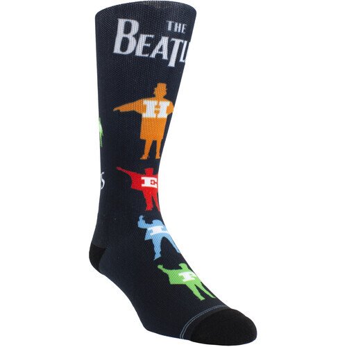 Perri's - Beatles - Help Silhouette Multicolor Dye Sublimation - Crew Socks Apparel (Large Item, Socks)