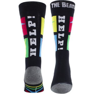 Perri's - Beatles - Help Blocks - Crew Socks Apparel (Large Item, Socks)