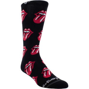 Perri's - Rolling Stones - All Over Red Tongues - Crew Socks Apparel (Large Item, Socks)