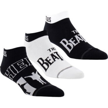 Perri's - Beatles - Help White Black - Crew Socks (3 Pack) Apparel (Large Item, Socks, 3 Pack)