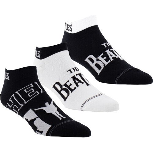 Perri's - Beatles - Help White Black - Crew Socks (3 Pack) Apparel (Large Item, Socks, 3 Pack)