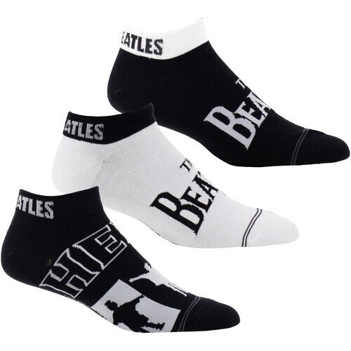 Perri's - Beatles - Help White Black - Crew Socks (3 Pack) Apparel (Large Item, Socks, 3 Pack)