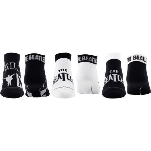 Perri's - Beatles - Help White Black - Crew Socks (3 Pack) Apparel (Large Item, Socks, 3 Pack)
