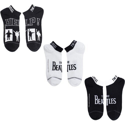Perri's - Beatles - Help White Black - Crew Socks (3 Pack) Apparel (Large Item, Socks, 3 Pack)