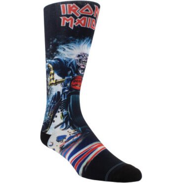 Perri's - Iron Maiden - Eddie Biker Dye Sublimation - Crew Socks Apparel (Large Item, Socks)