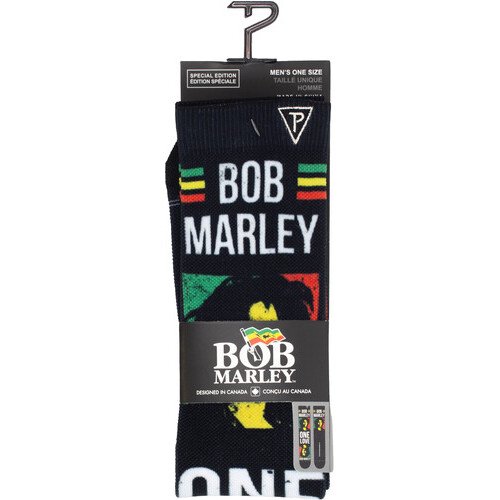 Perri's - Bob Marley - One Love Dye Sublimation - Crew Socks Apparel (Large Item, Socks)