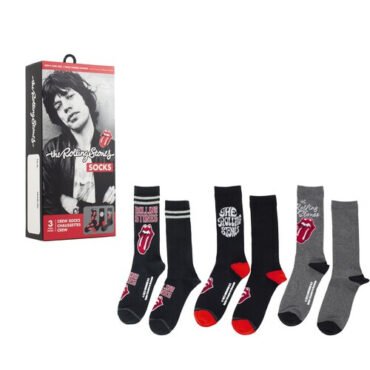 Perri's - Rolling Stones - Crew Socks (Assorted Styles 3 Pack Gift Box) Apparel (Socks, Gift Set, 3 Pack)