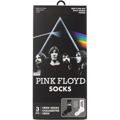 Perri's - Pink Floyd - Crew Socks (Assorted Styles 3 Pack Gift Box) Apparel (Large Item, Socks, Gift Set, 3 Pack)