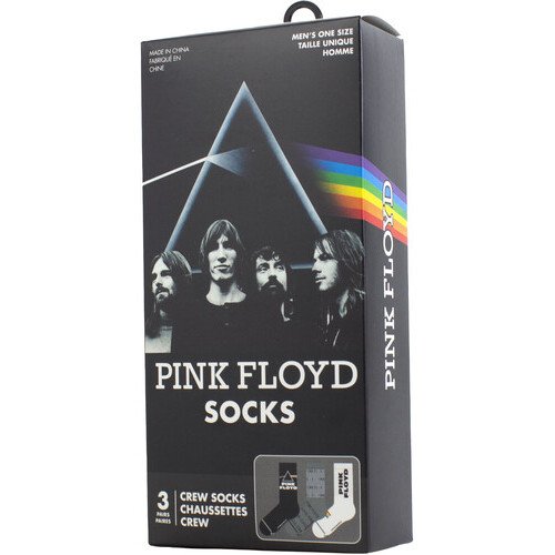 Perri's - Pink Floyd - Crew Socks (Assorted Styles 3 Pack Gift Box) Apparel (Large Item, Socks, Gift Set, 3 Pack)