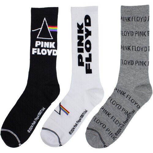 Perri's - Pink Floyd - Crew Socks (Assorted Styles 3 Pack Gift Box) Apparel (Large Item, Socks, Gift Set, 3 Pack)