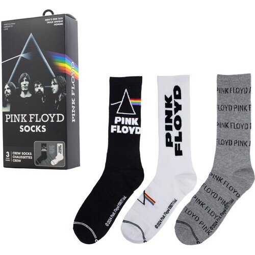 Perri's - Pink Floyd - Crew Socks (Assorted Styles 3 Pack Gift Box) Apparel (Large Item, Socks, Gift Set, 3 Pack)
