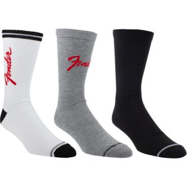 Perri's - Fender - Crew Socks (Assorted Styles 3 Pack Gift Box) Apparel (Large Item, Socks, Gift Set, 3 Pack)