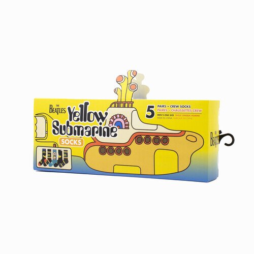 Perri's - Beatles - Yellow Submarine - Crew Socks (Assorted Styles 5 Pack Gift Box) Apparel (Large Item, Socks, Gift Set)