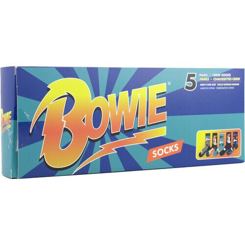 Perri's - David Bowie - Crew Socks (Assorted Styles 5 Pack Gift Box) Apparel (Large Item, Socks, Gift Set)