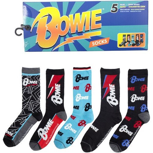 Perri's - David Bowie - Crew Socks (Assorted Styles 5 Pack Gift Box) Apparel (Large Item, Socks, Gift Set)