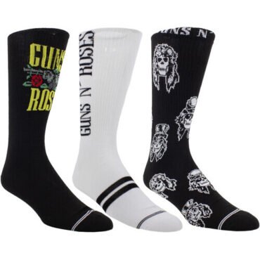 Perri's - Guns N' Roses - Crew Socks (Assorted Styles 3 Pack Gift Box) Apparel (Socks, Gift Set, 3 Pack)