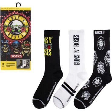 Perri's - Guns N' Roses - Crew Socks (Assorted Styles 3 Pack Gift Box) Apparel (Socks, Gift Set, 3 Pack)