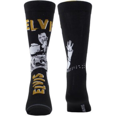 Perri's - Elvis Presley - Sketch - Crew Socks Apparel (Large Item, Socks)