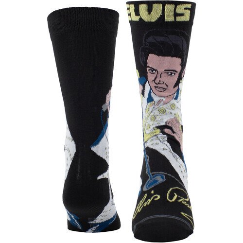 Perri's - Elvis Presley - Cartoony - Crew Socks Apparel (Large Item, Socks)