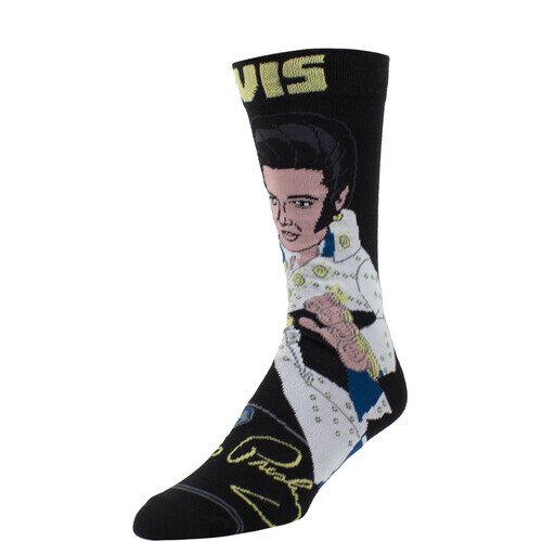 Perri's - Elvis Presley - Cartoony - Crew Socks Apparel (Large Item, Socks)